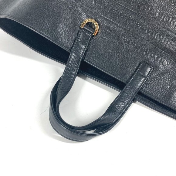 BVLGARI S.bulgari Bag Tote Handbag Leather Men's Women's Black - Picture 8 of 16